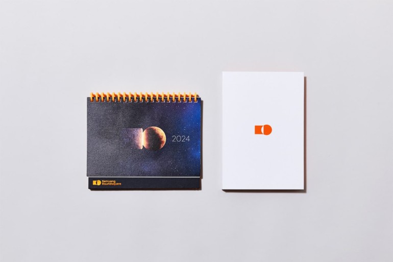 Orange printing diary set