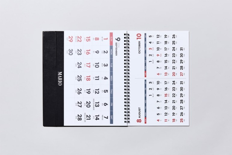 Twin loop wire binding calendar